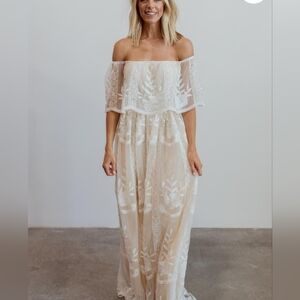 Baltic Born Off-Shoulder White Maxi Dress